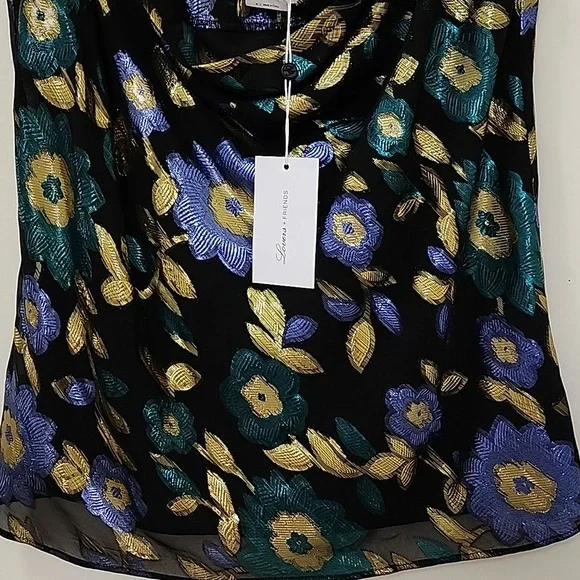 NWT Lovers and Friends Baby Doll Metallic Floral Rhode Cami Tank Top Size Medium - Picture 16 of 16